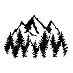 Mountain Forest Decal | Scenic Vinyl Landscape | Nature Tree Line Sticker