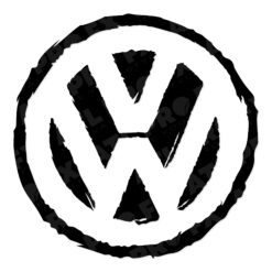 Shredded Style Circle VW Decal | Rough Cut Logo-Inspired Vinyl Sticker