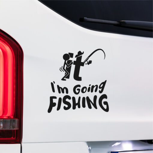 Funny Fishing Decal | I’m Going Fishing Sticker | Humour Car Van Window Vinyl - Image 2