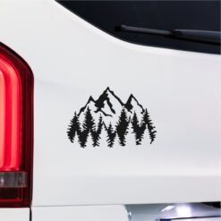 Mountain Forest Decal | Scenic Vinyl Landscape | Nature Tree Line Sticker