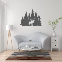 Moose Forest Scene Vinyl Decal | Bold Silhouette Nature Sticker